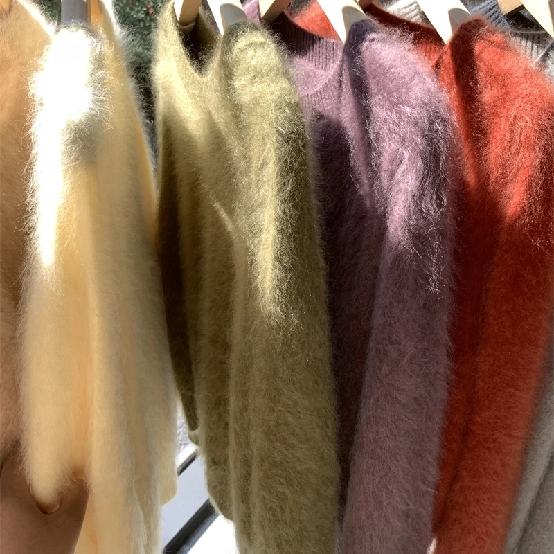 Autumn and Winter 100% Cashmere Pulled Wool Pullover Sweater Chinese Style Soft Waxy and Loose Fit