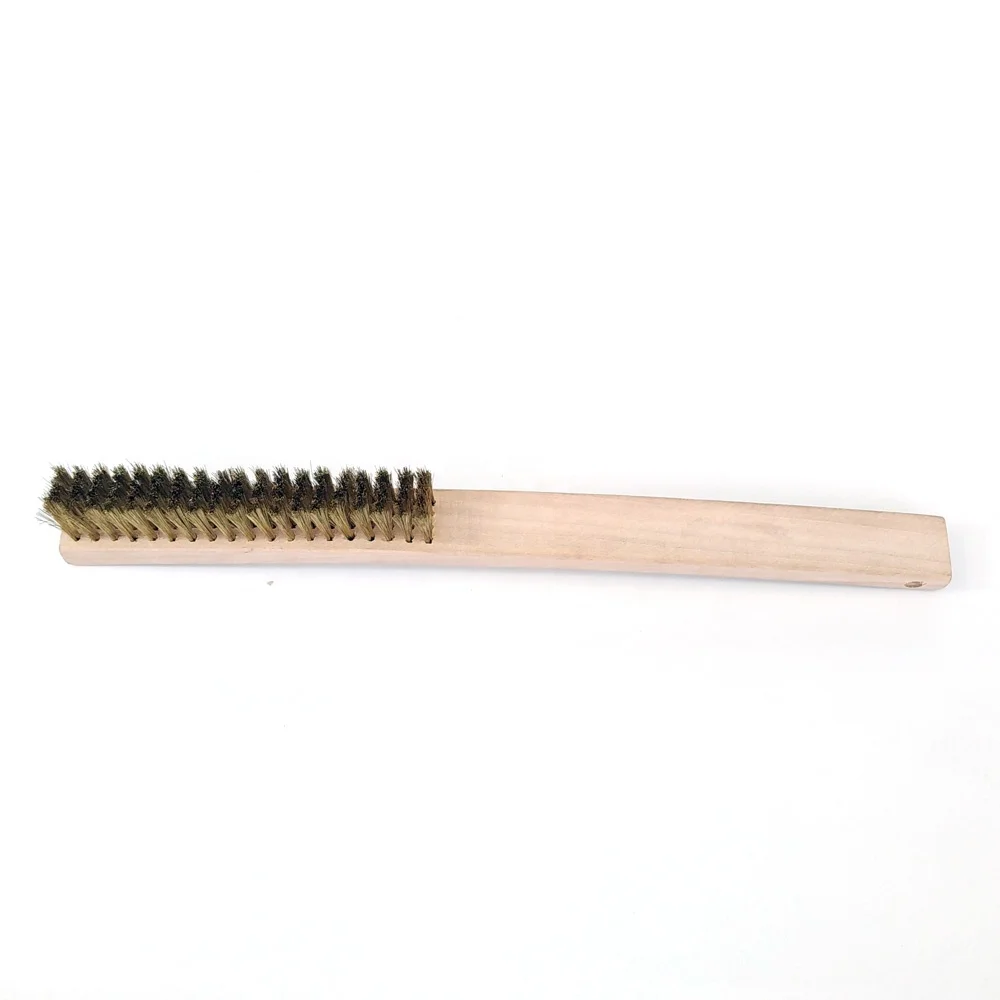 wooden handle brass brush/brass wire scratch brush