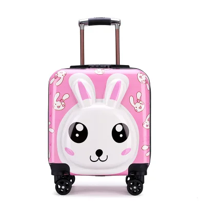 Cartoon animal luggage, cartoon rabbit cat 18-inch suitcase, trolley for children