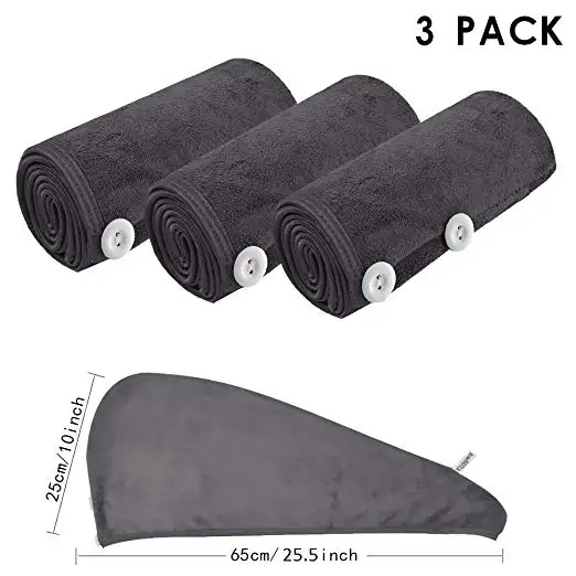 Customizable Light Weight Microfiber Drying Hair Wrap Woman Towel Turban With Logo