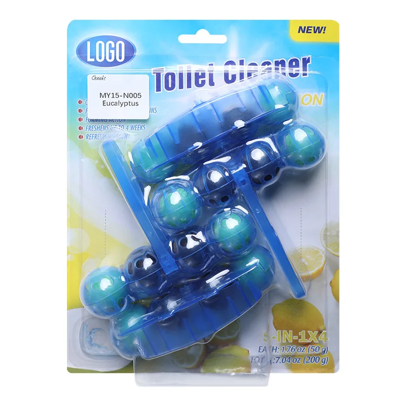 Long Lasting 4pcs Toilet Cleaning Ball Aroma Difuser Hanger Toilet Bowl Cleaner