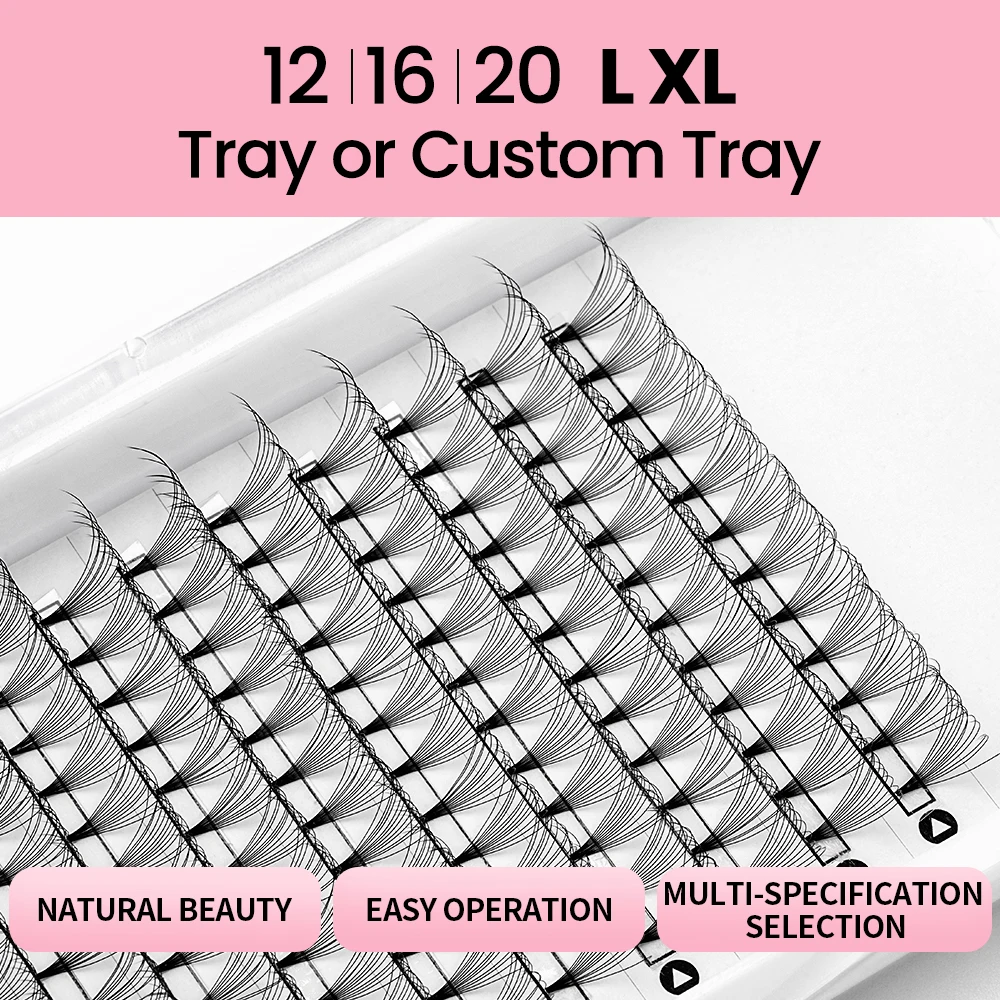 Lashes 12 .05 Korea Premade Russian Volume Lashes Super Fans Needle Point Stem Narrow Base Lightweight Mega Volume Premade Fans