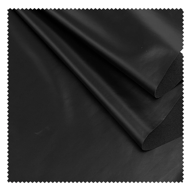 High stretch knitted leather fabric matte lambskin four-way stretch PU leather pants garment fabric