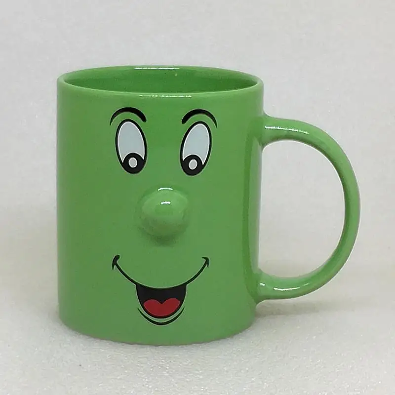 Colorful Ceramic Smile Face Nose Mug With Handle for gift