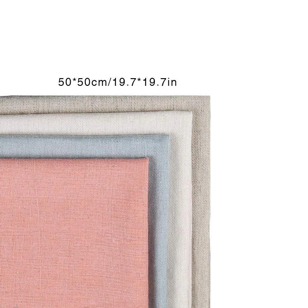 Natural Linen Fabric Solid Colored Embroidery Fabric Cross Stitch Aida Cloth