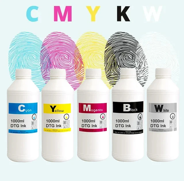 Guangzhou wholesale dtf ink Inkjet White Ink cheap DTF pigment ink CMYKW for T-shirt printing