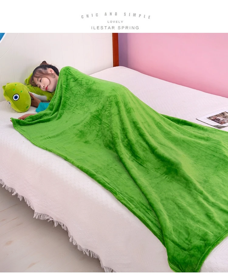 Plush Lovely Cartoon Baby Sleeping Dinosaur Animal Pillow Kids Travel Blanket Gift Cartoon Pillow Blanket