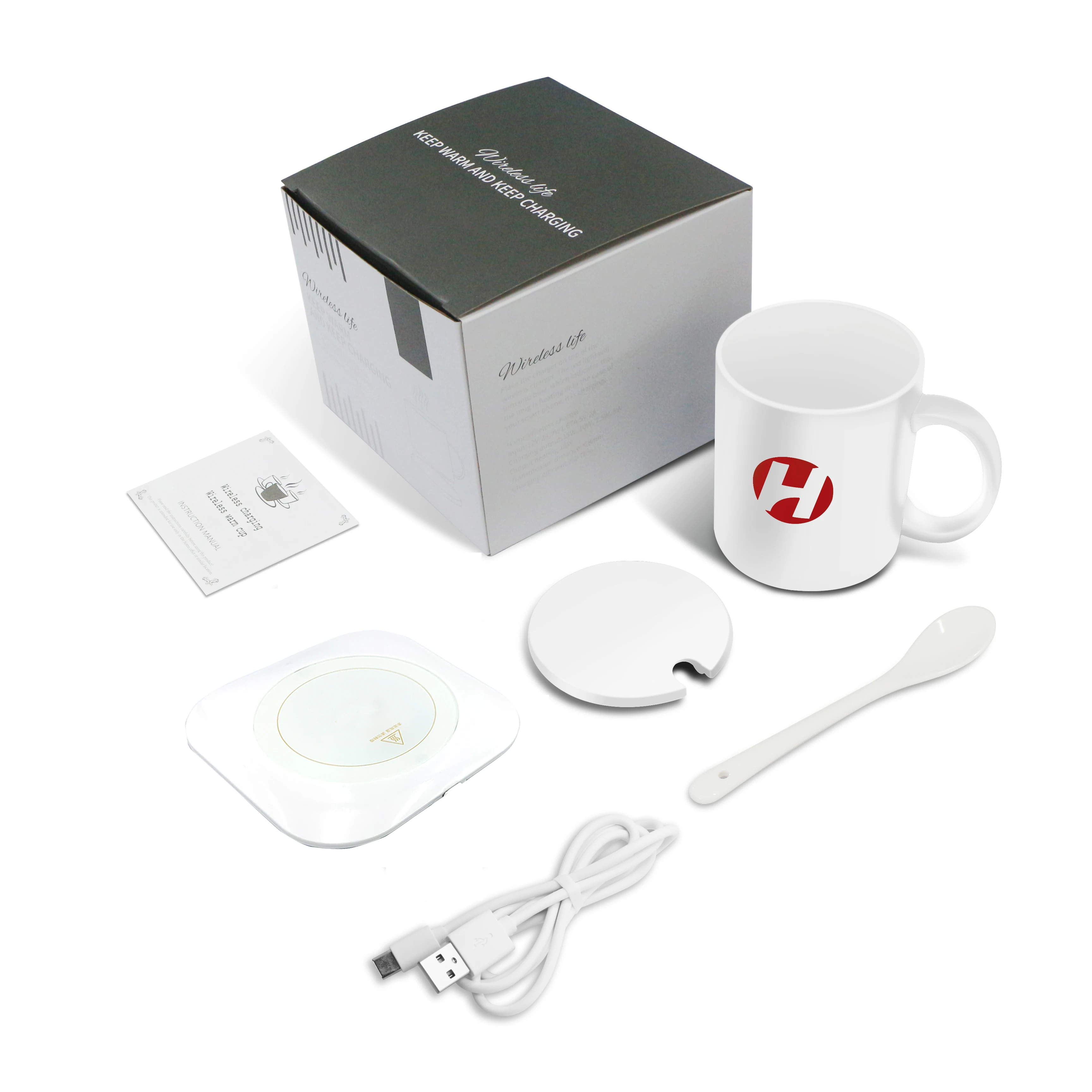 Content Digital Holder Electric Car Coaster Hot Usb Drink Mug Phone Charger Warmer Cup Coffee