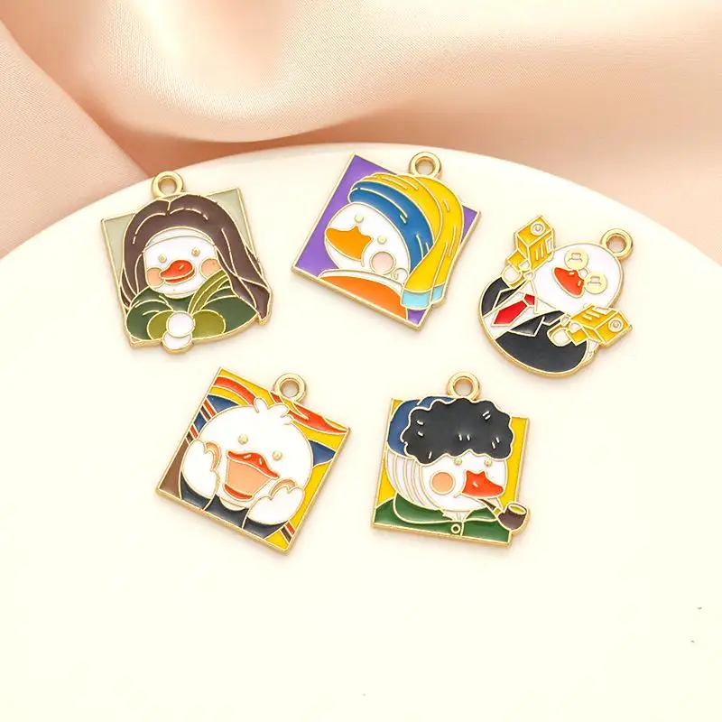 New Trend Factory Custom Hot Sale Oil Painting Designs Metal Craft Pendants Enamel Pin Badge