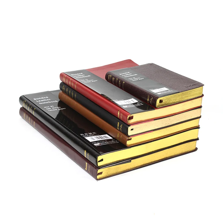 2020 new custom embossed logo gold foil logo printed  note book journal  business gift grid dot a5 leather notebooks