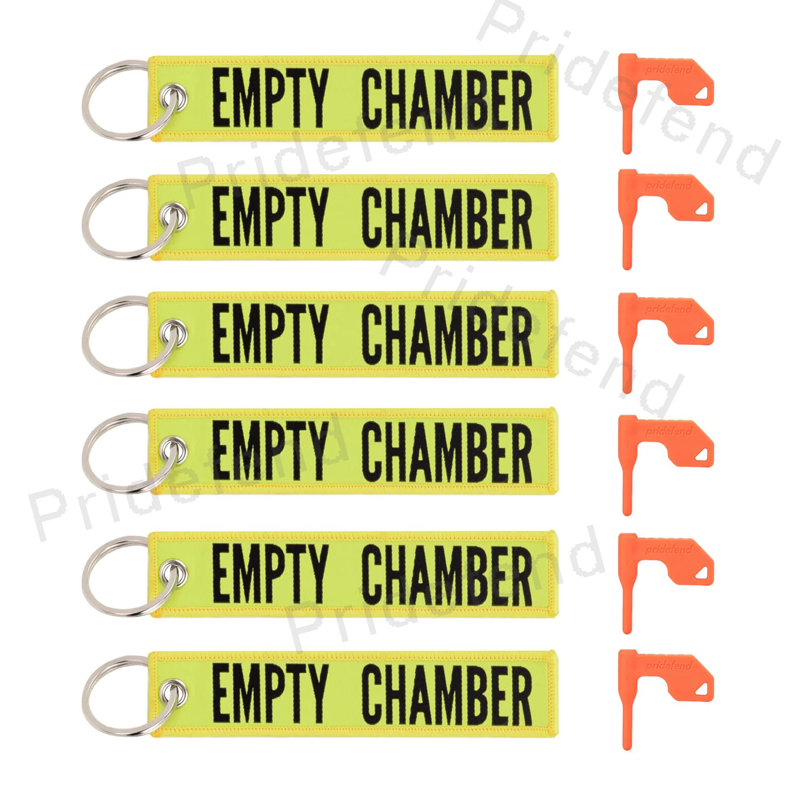 6 Pack Chamber Safety Flag with Bonus Bright Yellow Key Chain Tags