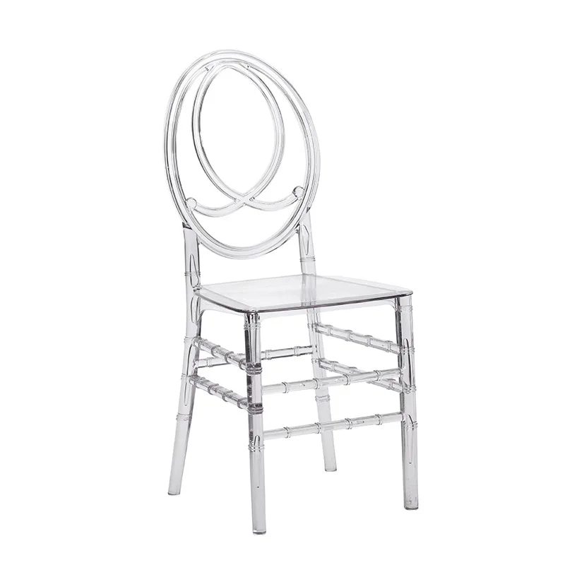 Popular Stackable Transparent Resin Plastic Crystal Party Wedding Acrylic Transparent Napoleon Tiffany Chiavari Phoenix Chair