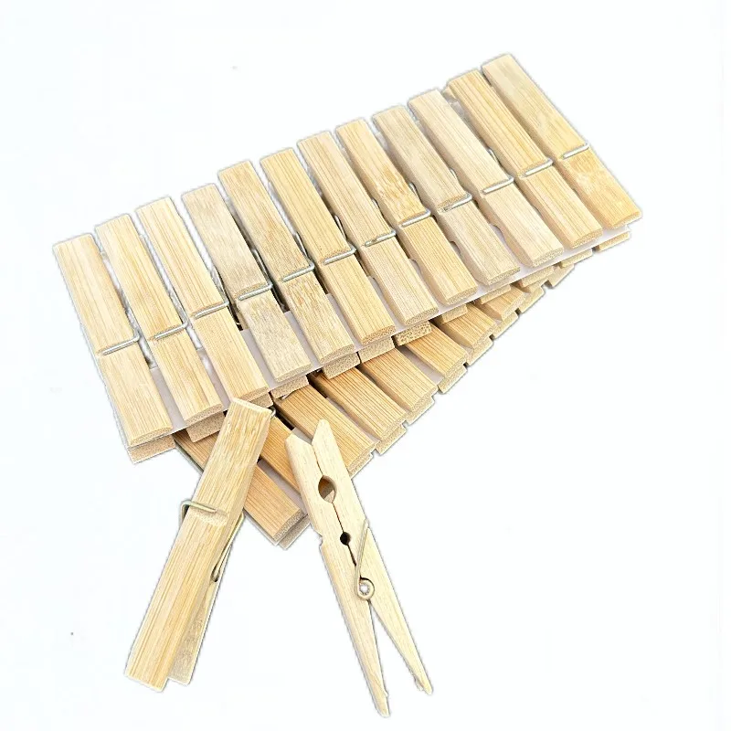 Multifunctional Bamboo Clamp Windproof Clothes and Socks Clip Flexible Bag Clips for Drying