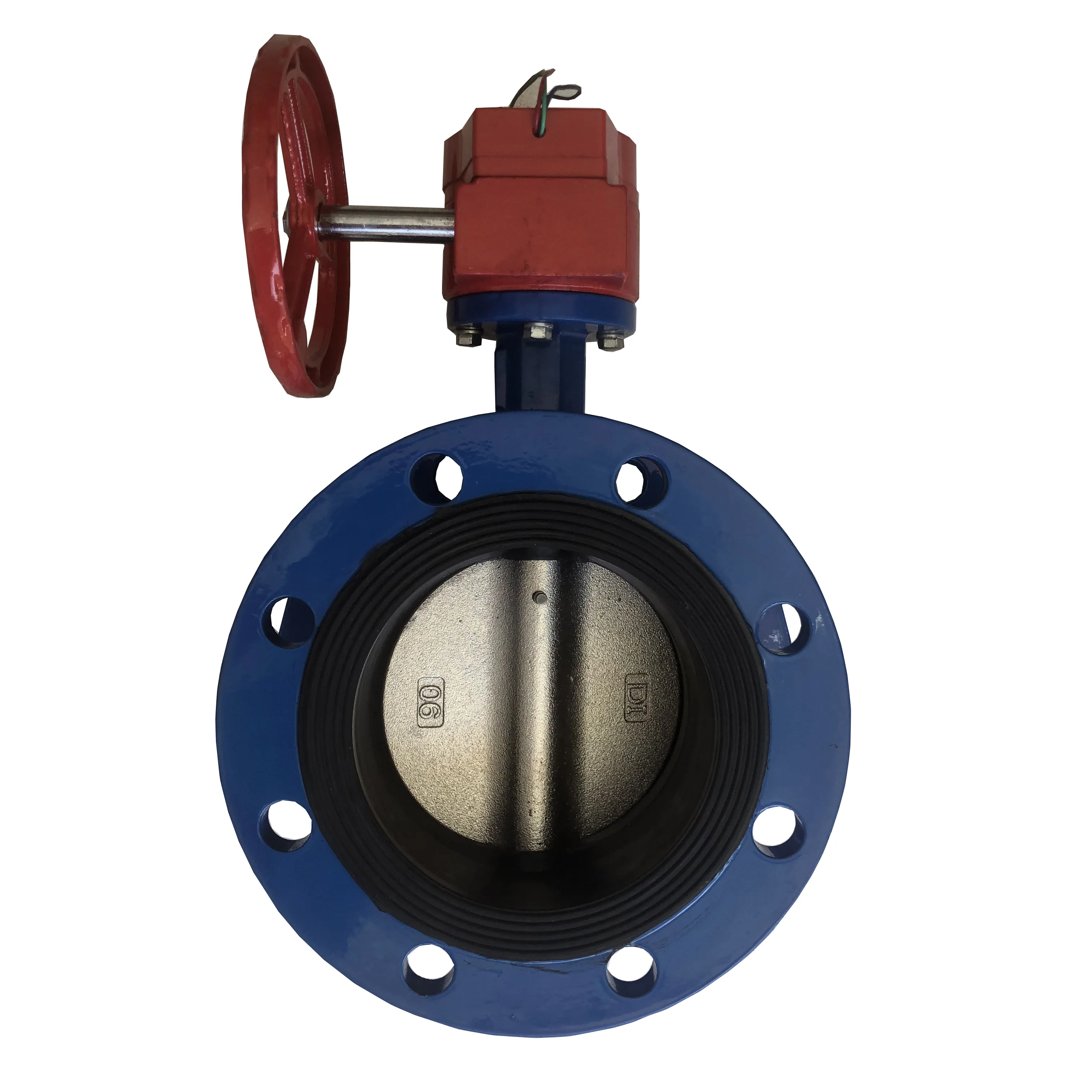 DN50-300 Turbine soft seal butterfly valve Ductile iron flange Signal  butterfly valve