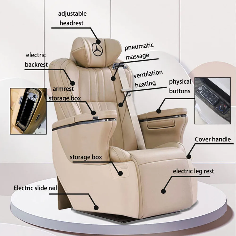 Mpv ventilated reclining massage seat power swivel adjustable vip auto electric luxury van car seat