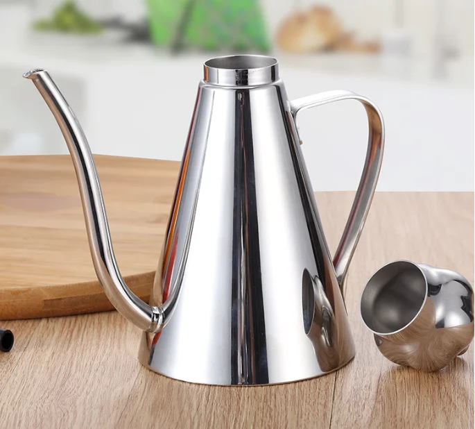 304 SS oil pot leak-proof long mouth oil bottle household vinegar pot large capacity oil tank soy sauce pot for kitchen