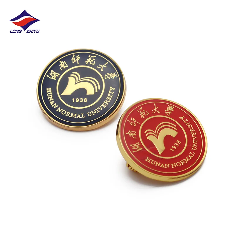 Longzhiyu Custom Heart Metal Pins with Personalized Logo Hard Enamel Lapel Pin Badges Rainbow Metal Crafts for Gifts