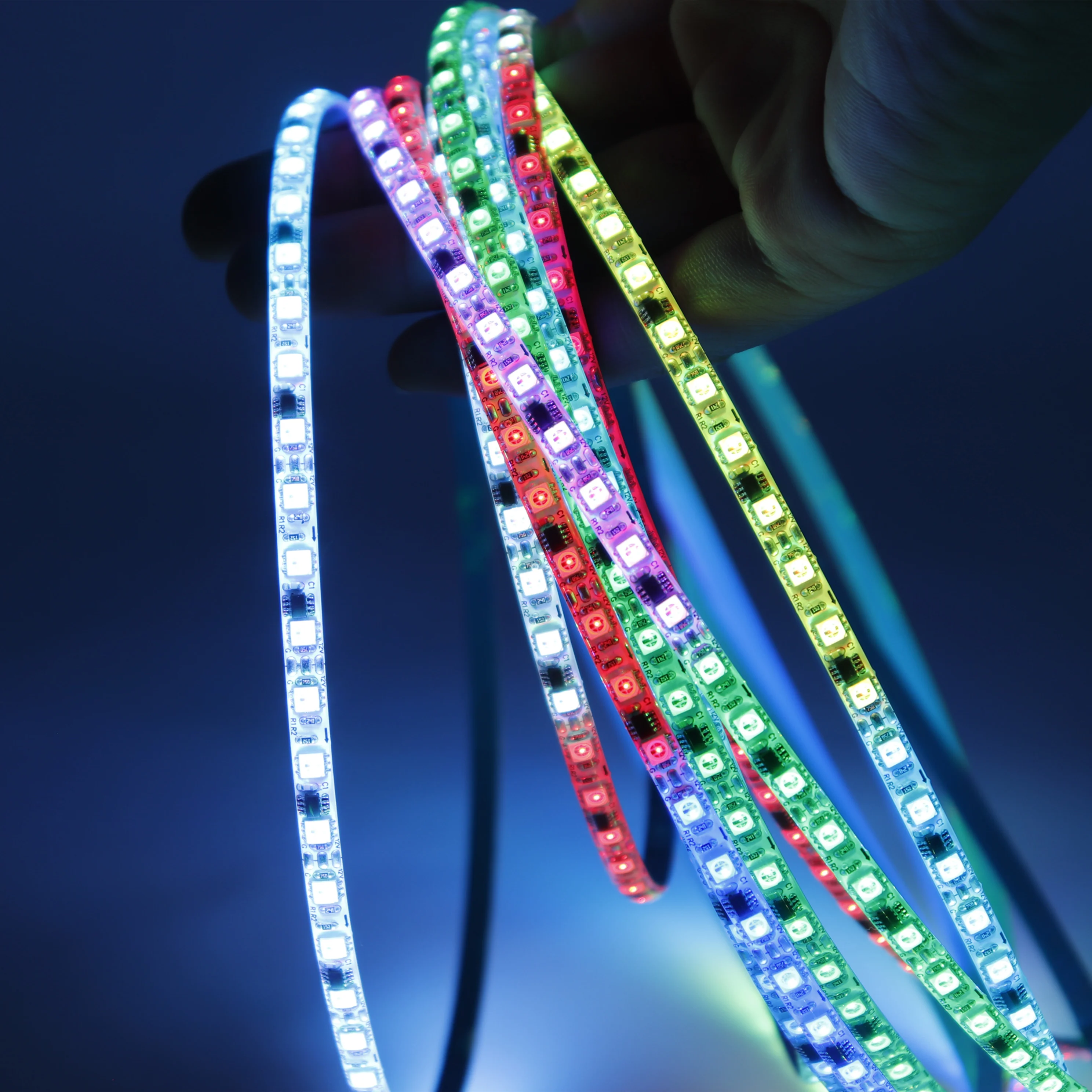 120LED на Метр Программируемый гибкий фонарь 2835RGB DC12/24V IP44 водонепроницаемый фонарь
