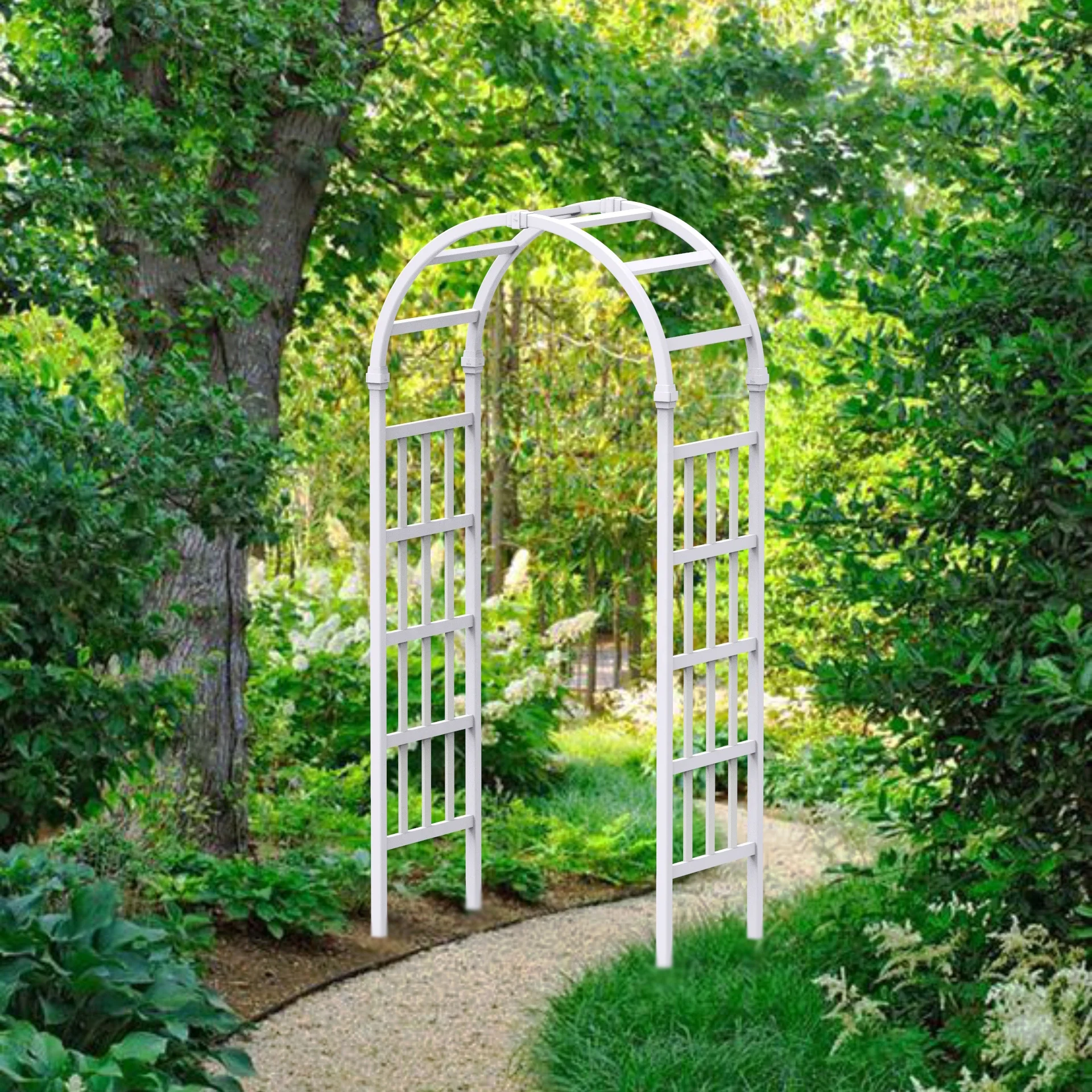 eco friendly white gardenarch plastic rose arbor for sale