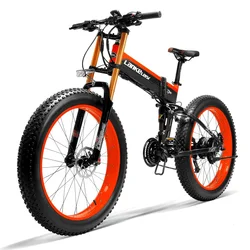 26 inch fat tires Snow bike 27 speed Mountain EBike Road Electric Bicycle 48V 13AH 26*4.0 fat tire snow bike