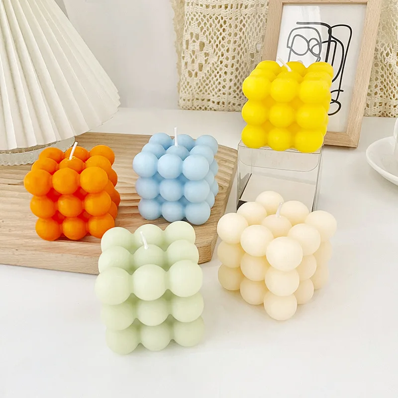WELLNESS Candle Suppliers Custom Cute Color Bubble Scented Soy Wax Home Fragrance Essential Oils Birthday Party Wedding  Candles