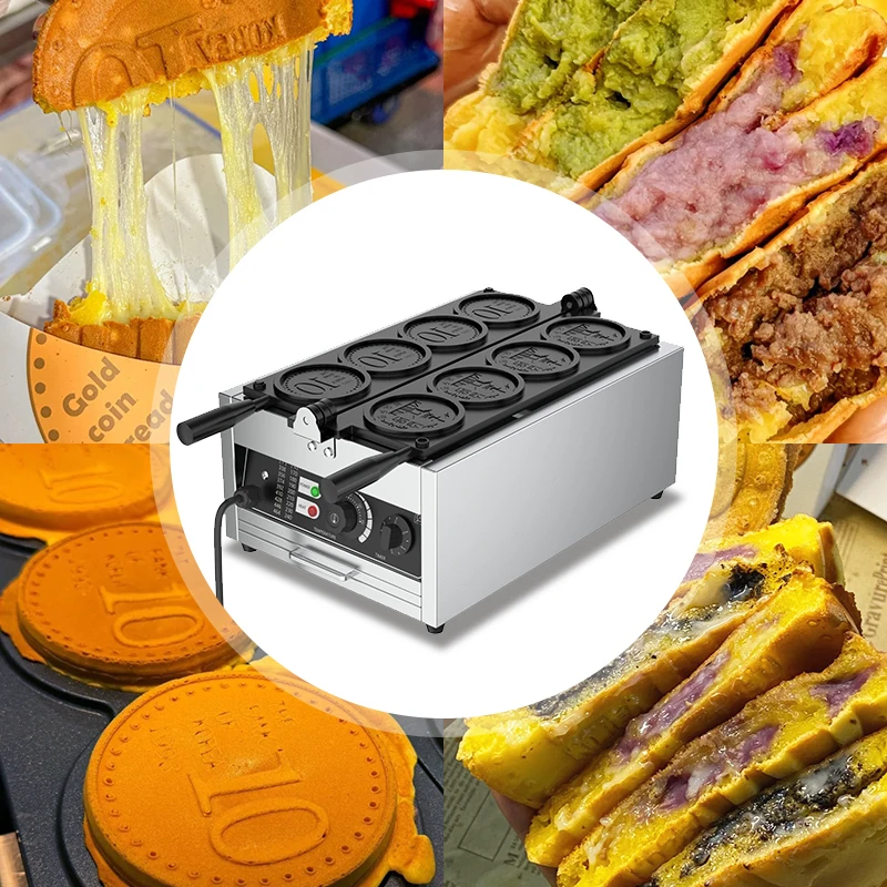 Electric Commercial Industrial Vertical Four Spaces 10 yen Coins Waffle Maker Machine