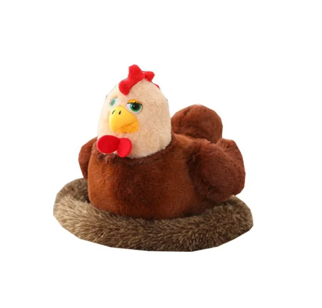 Wholesale plush Simulated Rooster Doll cute stuffed hen toy that can lay eggs Plush Playhouse Hatching Chicken gift for kids