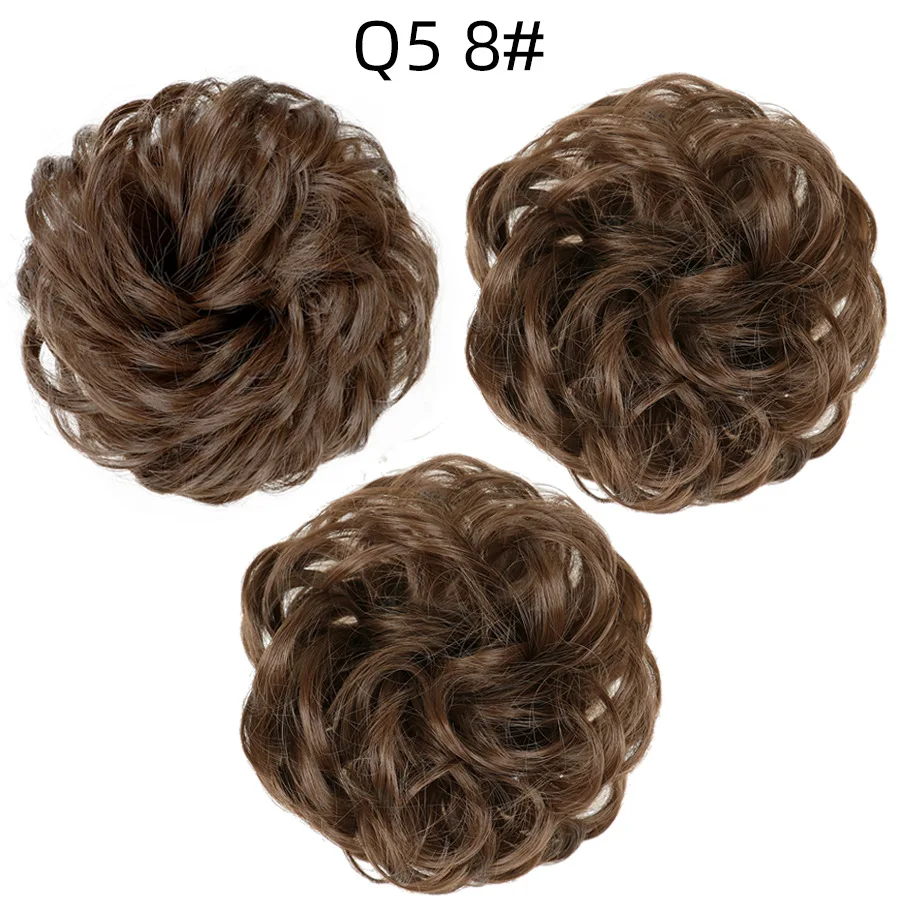 Messy hair ring rubber band elasticity fluffy curly hair European and American hair accessories headdress head bud flower chemic