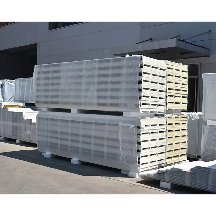 Factory Direct 100mm Thickness PUF PU Corrugated Panel Modern Design Sandwich Insulation Board Wall Roof Warehouse EPS PIR Foam