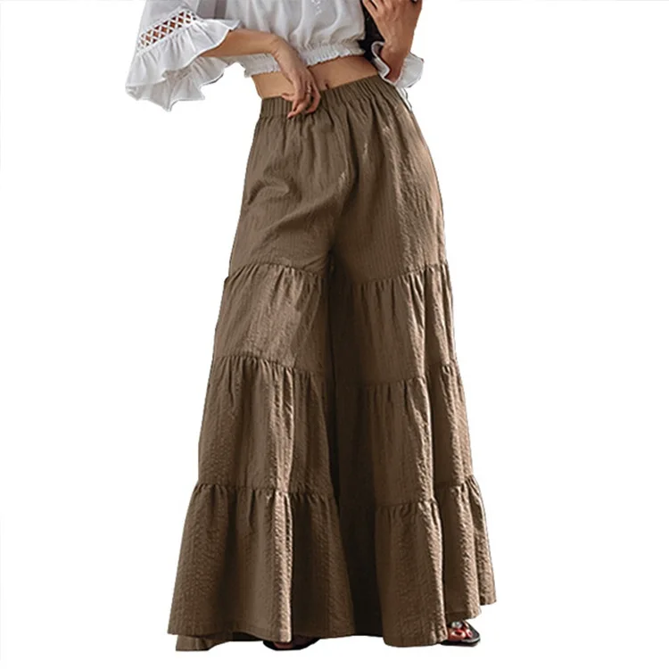 custom trending classic professional wide leg pleated trousers black slacks ladies casual dress pants for women