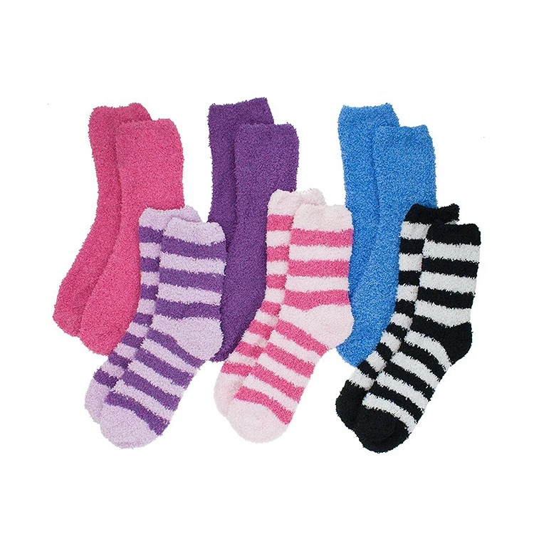 DL-I-739 custom bulk microfiber cozy bed sox plush comfy fuzzy  socks aloe infused socks for women unisex