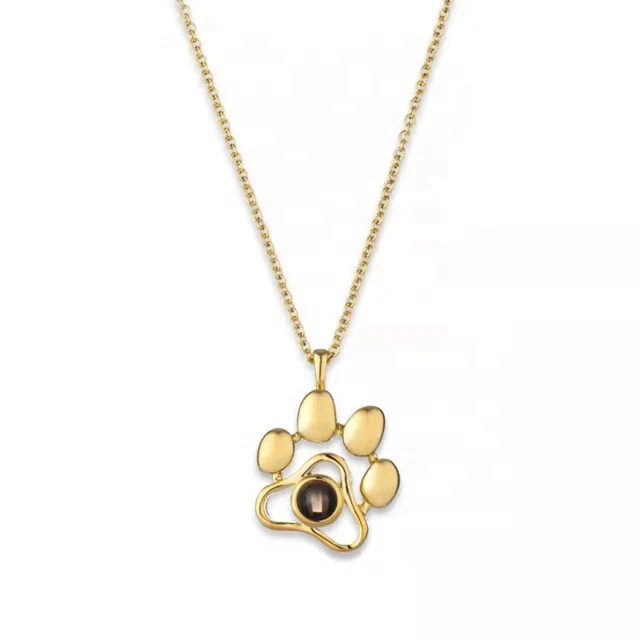 
2019 Foreign Trade Hot Style Ornaments Gold Necklace Lovely Animal Cat Paw Jewelry S925 Necklace 