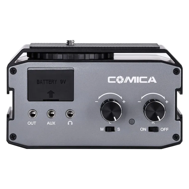 CoMica CVM-AX3 XLR/6.35mm/3.5mm(2-Groups) Mics Amplifier Audio Mixer with Mono/Stereo Output Switch
