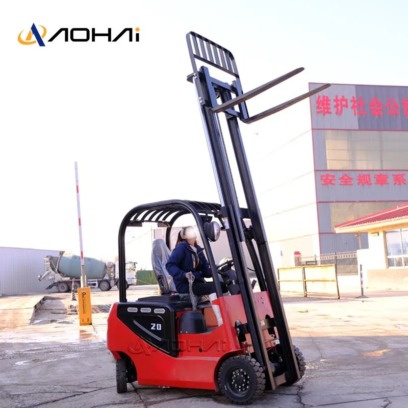 Full Electric Pallet Forklift Truck Machine Factory Price Double Forks Pallet Largre/Small Wheel Forklift