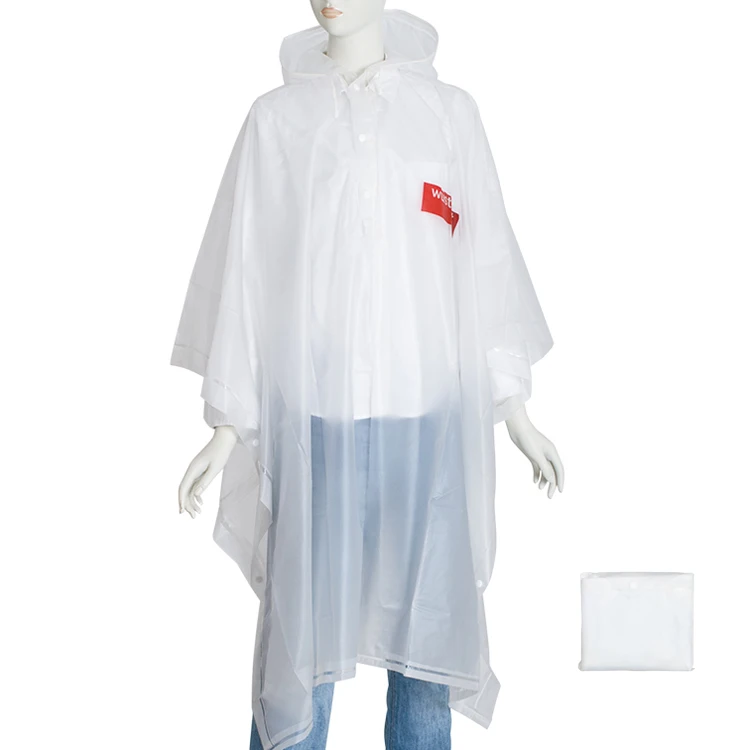 Promotional Customized LOGO PEVA Reusable Rain Poncho