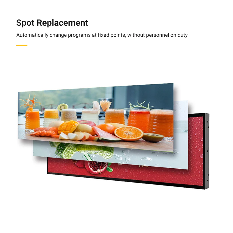 Refee Commercial Grade ultra wide Stretched bar type lcd with panel display LCD Bar Display