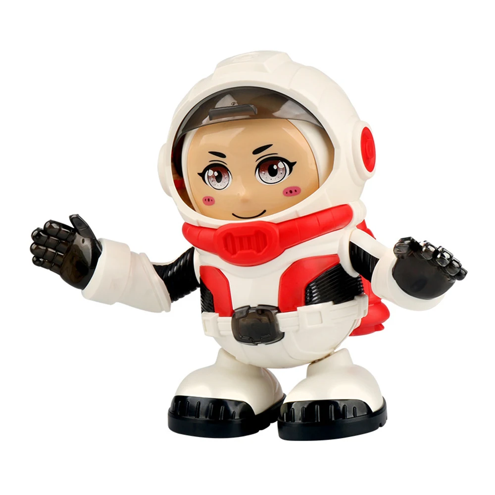 Plastic battery operated lighting musical dancing astronaut animal toys for kids
