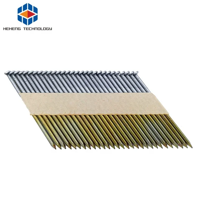 Factory Direct sale 34 degree 3.15*90mm bright smooth shank paper strip Nails