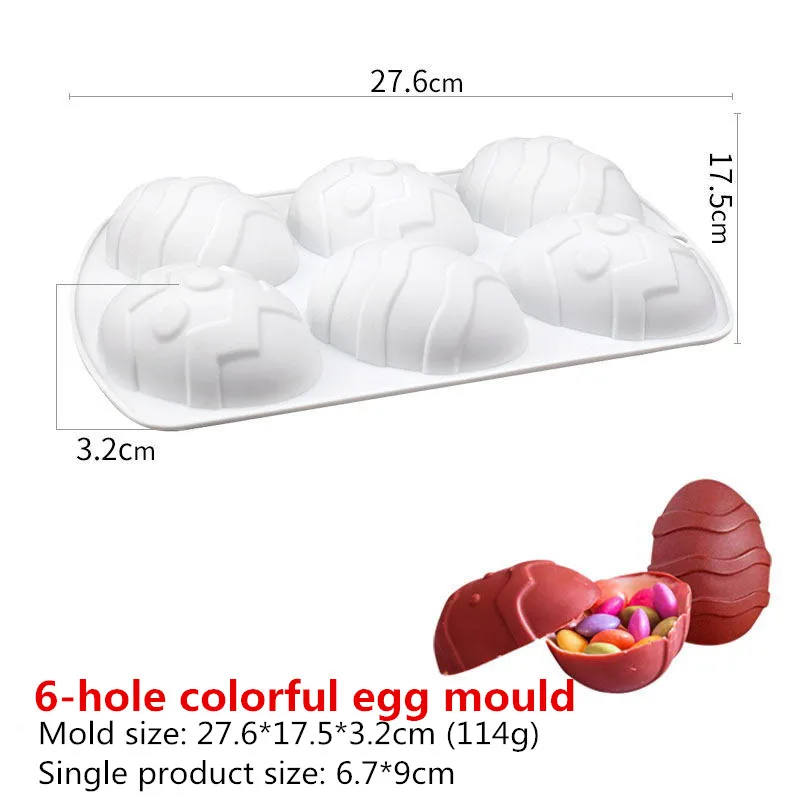 1174 Easter Egg Silicone Mold Cake Decoration DIY Dinosaur Egg Aromatherapy Candle Epoxy Plaster Abrasive Tool