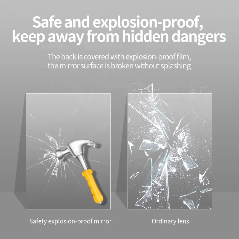 Yishare Led Bathroom Beauty Hair Salon Acrylic Colorful Frame Mirrors With Led Lights Home Decor