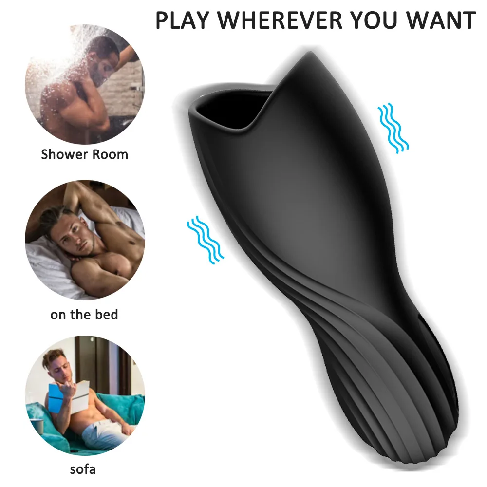 The big mouth vibrates in multiple frequencies masturbation cup adult sex toy for man