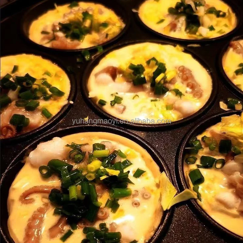 Hot Sale Baking Sheet Pan Nonstick Cookware Aluminum 7holes Pancake Griddle Pan Cake Mould Pan Pot With Glass Lid And Hand