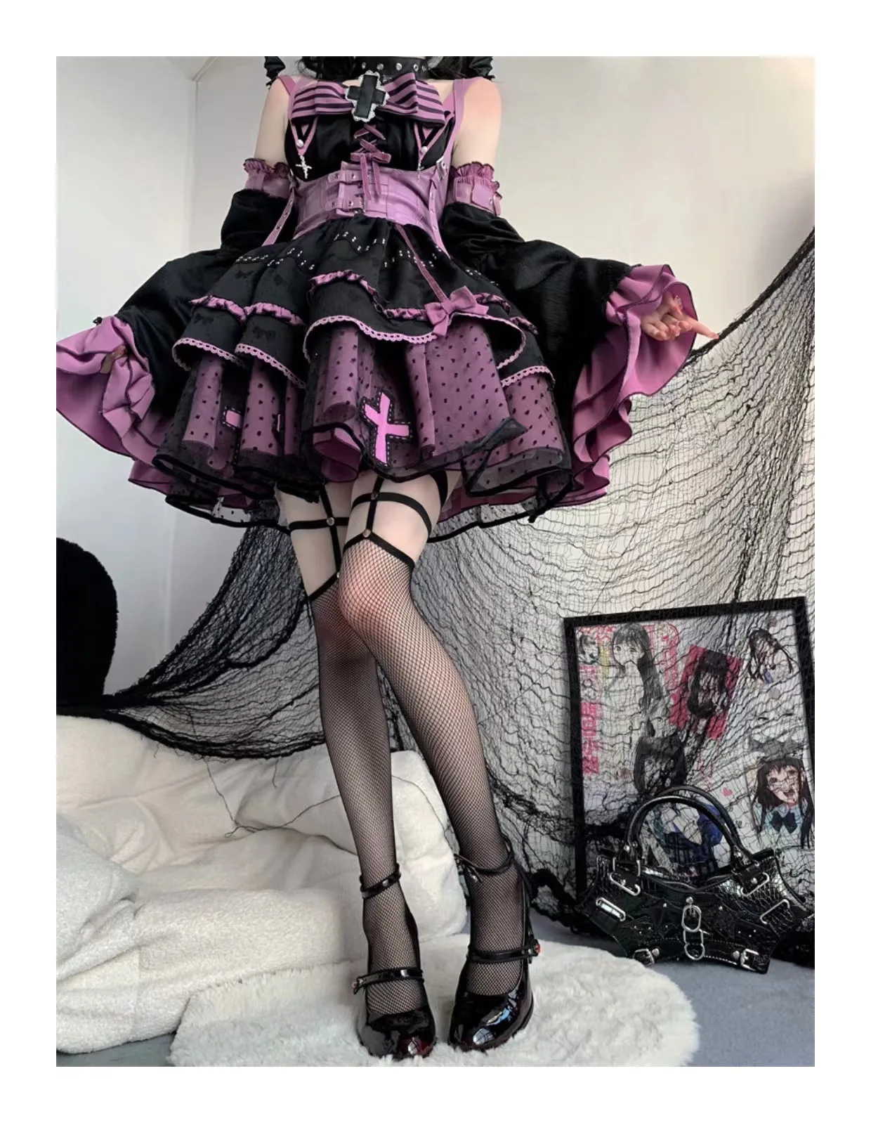 Women Chunky high heel Mary Jane Shoes Cosplay Plus Size Platform Shoes Rose Heel Gothic Vintage JK Uniform Lolita Shoes