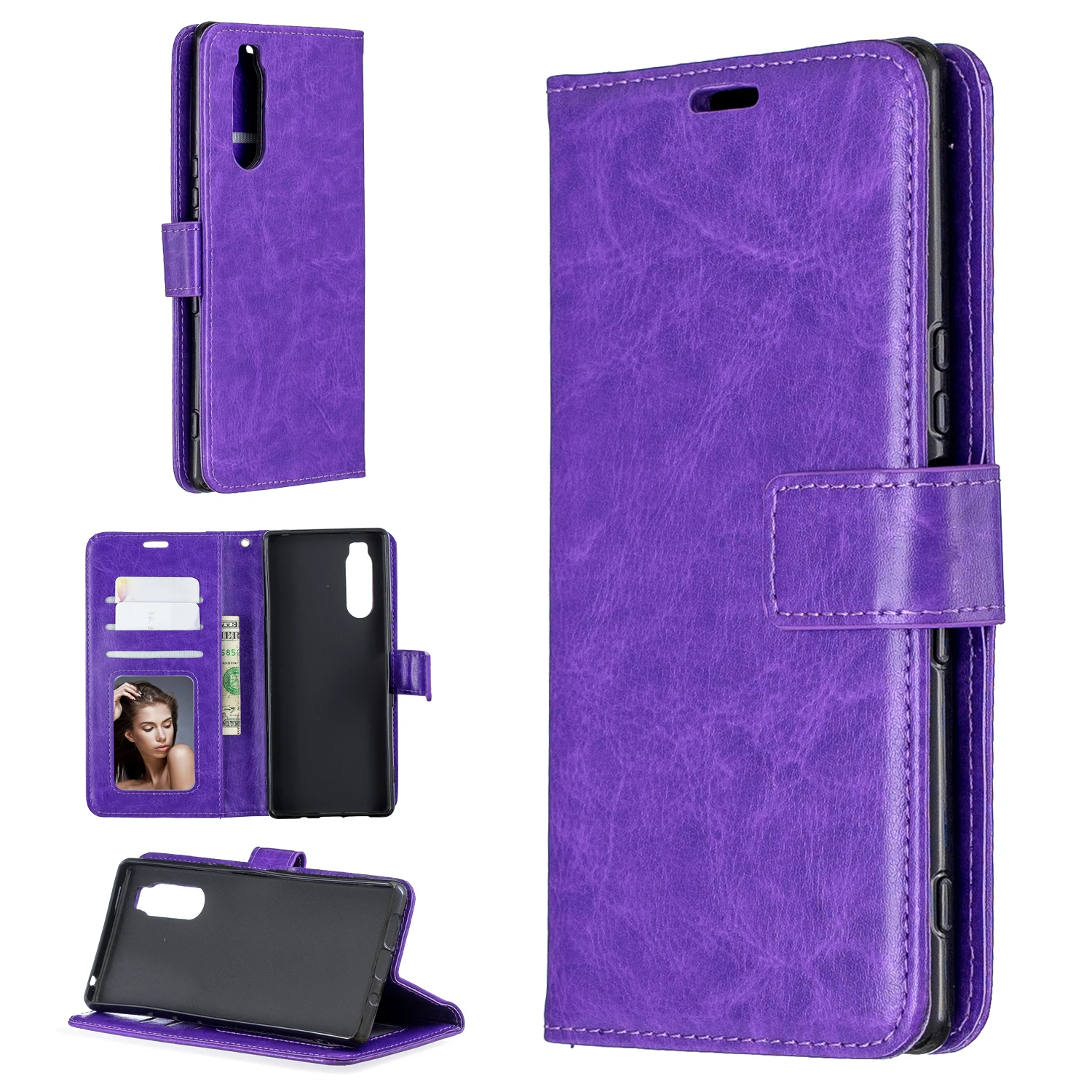 For Sony Xperia XZ1 Compact XZ2 XA1 Ultra L2 XA2 XZ3 XA3 L3 XZ4 Retro Wallet Leather Case Flip Cover
