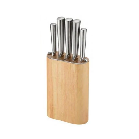 Wholesale Chef knife set 5PCS Stainless Steel Kitchen Knife Set With Wood Knife Holder