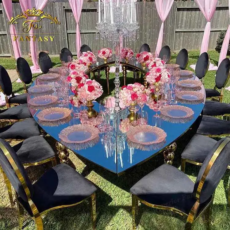 Elegant Style Big round Golden Table modern italian design glass round dining table