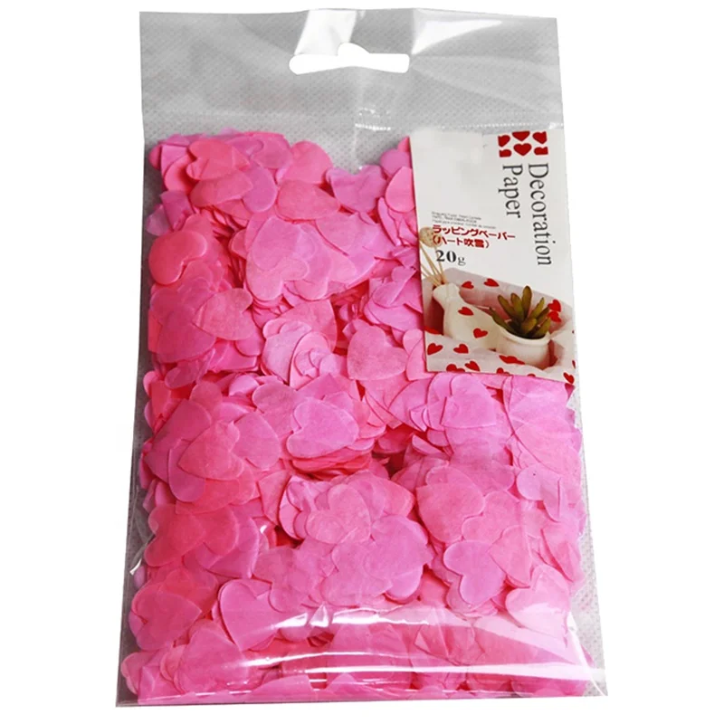 Конфетти из розовых салфеток для женщин на День святого Валентина