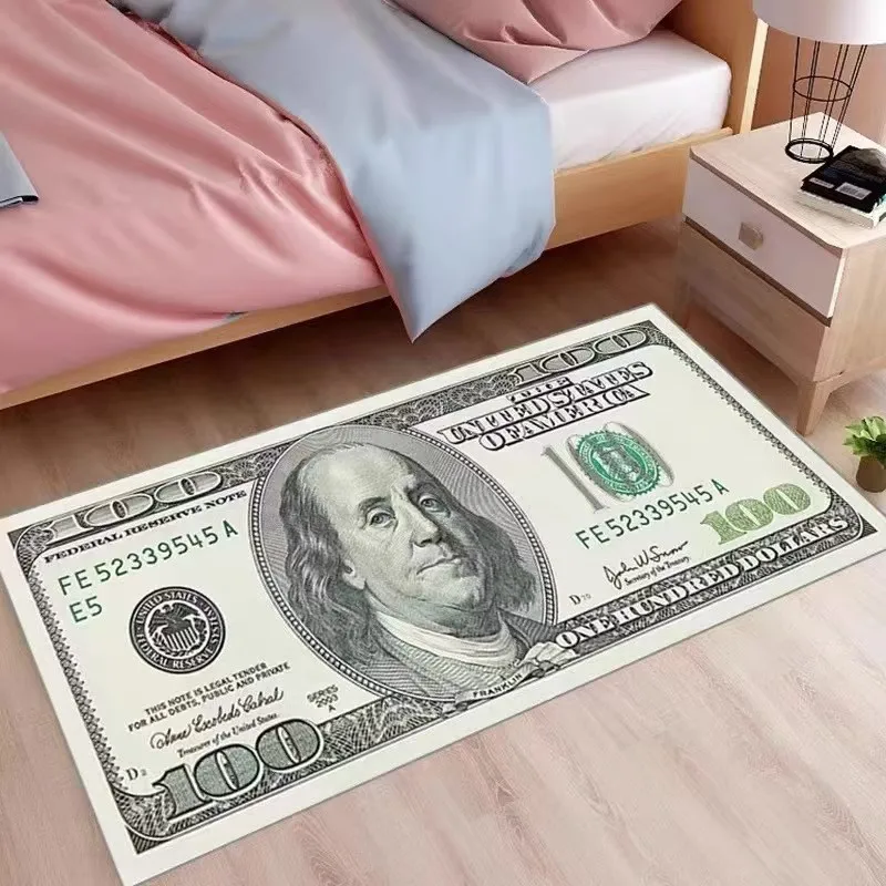 40x120 см Лучшая цена на заказ в форме денег наличии 100 долларовые банкноты ковры для гостиной 3d Печатный ковер