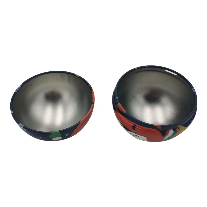Christmas Tin Ball Gift Packing Box Custom Size Tin Ball Metal Tinplate 0.20-0.30mm Thickness Recycled Materials CN;GUA
