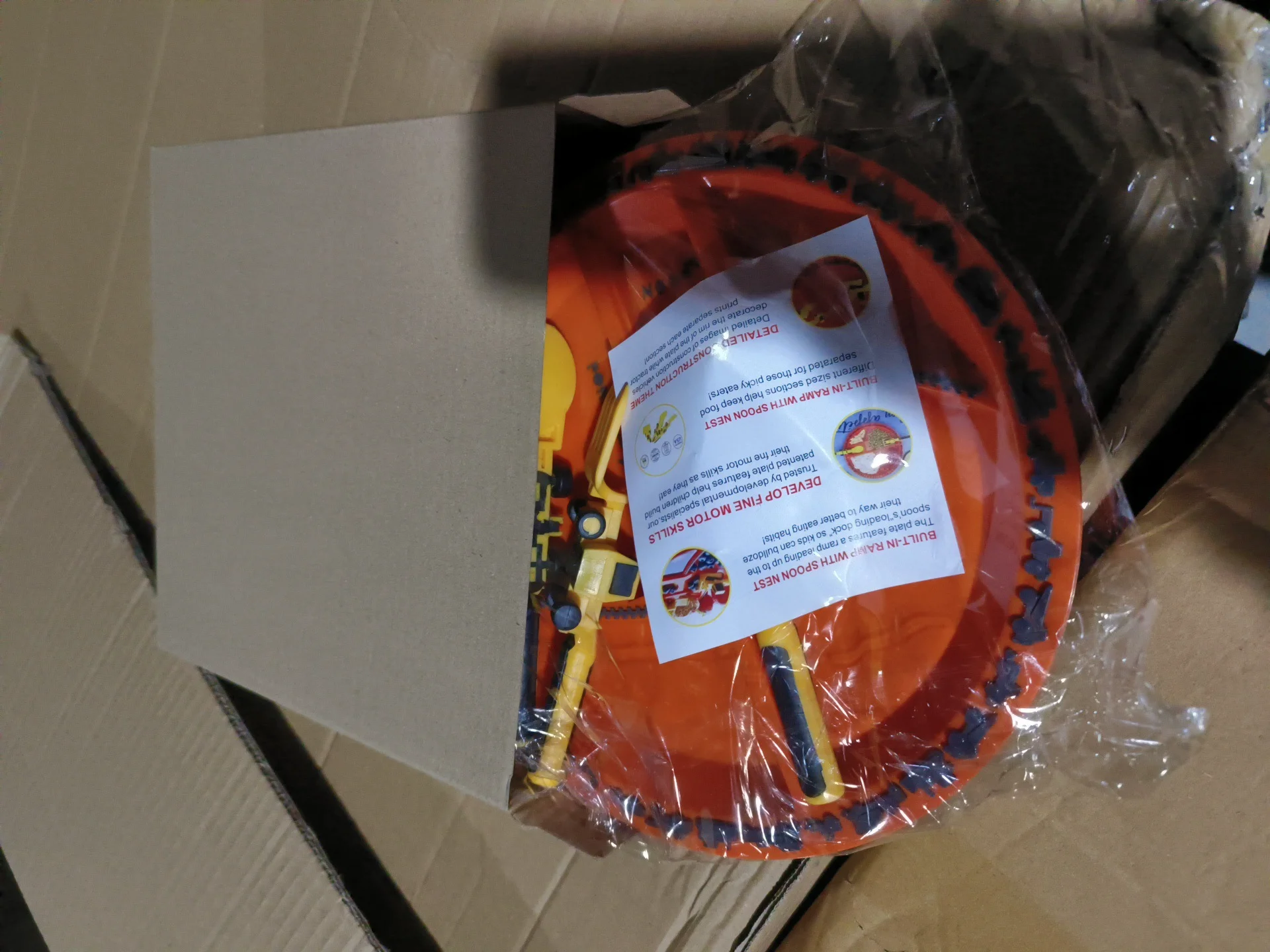 Purple Garden Yellow Forklift Green Dinosaur Set Fun Children Tableware Set Design Includes Excavator and Shovel Cutlery